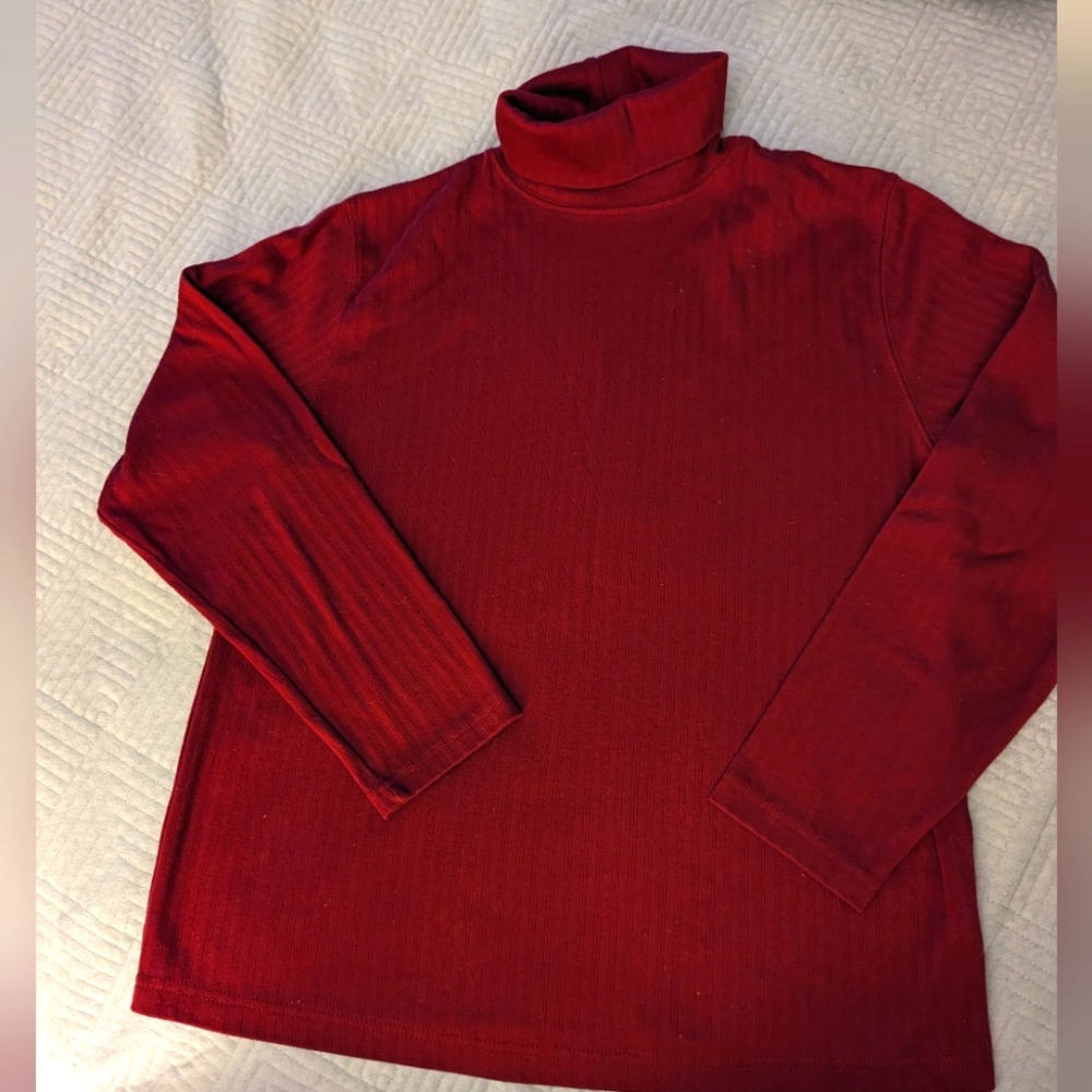 Basic Editions Cotton Poly Turtle Neck T- Shirt